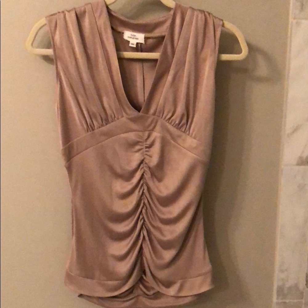 Olga kapustina gold blouse super soft sz M